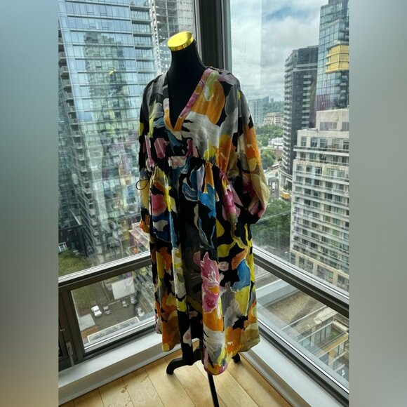 🆕 STINE GOYA 🧿 NWOT Veroma Printed Crepe Midi Dress - Size S - Picture 3 of 16